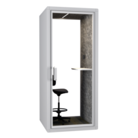 Cabine de bureau insonorisée mobile et moderne avec ventilation et éclairage LED pour réunions et enregistrements téléphoniques