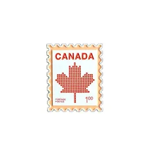 Custom Creative Canada Stamp Postcard Iron Gold Plating Soft Enamel Pin Decorative Commemorative Unique Gifts Lapel Pin Brooch