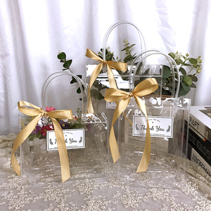 Custom Plastic Transparent Bag Clear Pvc Bag for Gift and Promotional With Handle and Button