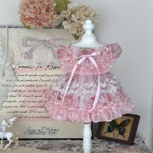 Venta al por Mayor, Envío Directo, Vestido Original Hecho a Mano para Mascotas, Color Rosa Dulce, con Volantes, para Gatos, Todas las Temporadas - Product Image 2