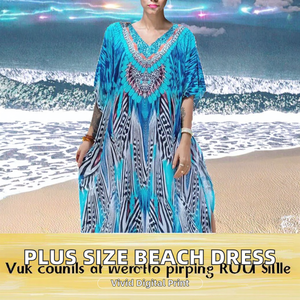 2024 Women Plus Size Summer <b>Beach</b> Swim Cover Loose Fit Resort Wear Maxi <b>Kaftan</b> Dress Viscose Cotton Digital Printed Leopard - Product Image 2