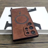 Étui de téléphone magnétique en cuir PU pour Samsung Galaxy S26 25 S24 S23 Plus S22 ultra S21, coque arrière antichoc
