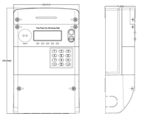 Medidor de Energía Prepago Trifásico Inteligente Zhongyi para Uso Industrial, 100A Corriente Máxima, Pantalla Analógica y Digital, Montaje en Pared, Inalámbrico