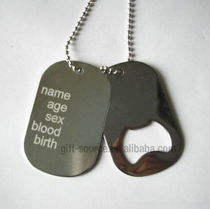 ป้าย Id สำหรับสุนัข,ป้ายบอกเวลาไว้สำหรับแกะสลักว่างเปล่าทำจากโลหะสแตนเลสพร้อมโซ่ลูกบอลสลักชื่อแฟชั่นแบบกำหนดเอง - Product Image 6