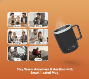 Mug auto-chauffant portable en gros, <span class=keywords><strong>batterie</strong></span> 5000 mAh, 18 oz, chauffe-café <span class=keywords><strong>rechargeable</strong></span>, mug de voyage auto-chauffant pour le bureau - Product Image 6
