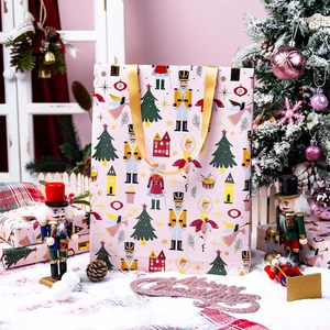 Christmas Wrapping Paper <b>Pink</b> Nutcracker Gold Foil Tree Design 17 In X 32.8 Ft Roll Eco Friendly Gift <b>Wrap</b> - Product Image 4