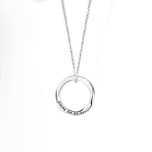 New Fashion Geometric Circle Pendant <b>Necklaces</b> High Quality Fashion Engraved Couple Mobius <b>Ring</b> Pendant <b>Necklace</b> - Product Image 6