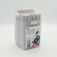 Ensemble de stylos marqueurs à encre à base d'alcool à double pointe STA Factory 48 couleurs marqueur de croquis permanent avec pointes de pinceau dessin
