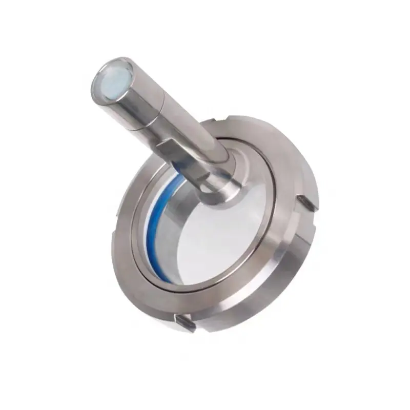 Sanitary stainless steel union type sight glass with lamp