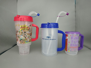 700ml/1000ml Récipients en plastique à long cou Cocteles Las Vegas <span class=keywords><strong>Tasse</strong></span> en plastique Dispos Slushy Boissons infusées aux fruits Slash Cup pour événement - Product Image 2