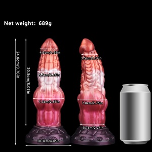 YOCY 8 Inches Dragon <b>Dildo</b> Double Layer Silicone Cock Fantasy <b>Dildo</b> Anal Plug Vagina G-spot Stimulator Anal <b>Dildo</b> for Men Women - Product Image 2