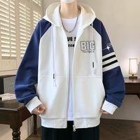 Veste pull unisexe en coton tissé 100 % pour étudiants, collection automne, avec poche, anti-plis et coupe-vent