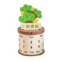 Calendrier perpétuel rotatif créatif à faire soi-même, plante en pot, ornement de table, excellent objet décoratif pour les bureaux