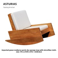 Fauteuil à bascule en bois massif, chaise longue de balcon, chaise de loisirs décontractée, style bohème vintage, pour maison d'hôtes, terrasse extérieure, canapé détachable