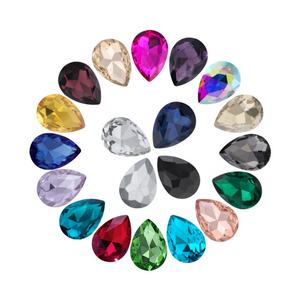 Pedido Mínimo de 720 Piezas, Diamantes de Imitación de Cristal con Base de Plata Real, Forma de Gota de Agua, Base Puntiaguda, Irregulares, para Decoración de Ropa - Product Image 1