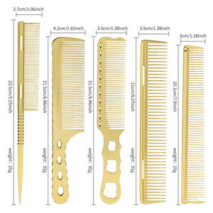 Ensemble de peignes en plastique antistatique résistant à la chaleur avec logo personnalisé électro-plaqué, peigne de coiffure, peigne à queue pointue, peigne de barbier - Product Image 2