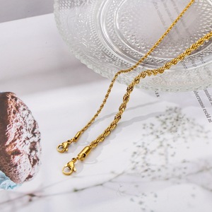 PVD Gold Plated Stainless Steel <b>Rope</b> Chain <b>Bracelet</b> Twist <b>Rope</b> Chain | No Fade Jewelry for Men & Women - Product Image 4