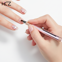 Pinceau de Nail Art Français avec Poignée en Métal Anti-Acétone Rose en Nylon, Design Rétractable, #10-18, Nouveauté