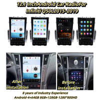 Roadnavi 12.1'' Système stéréo double pour Infiniti Q50 Q50L 2015-2019 GPS DSP CarPlay sans fil Android Auto