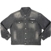Veste en jean pour hommes personnalisée pour le printemps automne décontracté style Highstreet avec des techniques brodées noir approvisionnement ODM