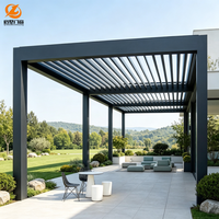 Pergola bioclimatique en aluminium pour extérieur, toit à lamelles motorisées, supports de pergola en métal, ensemble complet de supports d'angle