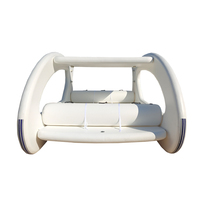 Bateau gonflable électrique flottant de 15 pieds en promotion, bateau-maison gonflable solaire durable avec moteur pour jeux aquatiques