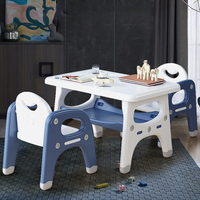 Ensemble de chaise et de table à manger multifonctionnel pour enfants, hauteur réglable, bureau d'étude en plastique pour manger, dessiner et jouer