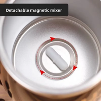 Nouveautés en gros : Tasse à café électrique magnétique à mélange automatique, isolée sous vide, en acier inoxydable, carrée, 500 ml/17 oz