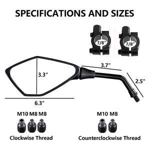 Rétroviseurs universels pour guidon de moto ou scooter de 7/8 pouces, produit de qualité supérieure - Product Image 2
