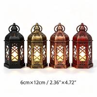 Mini lanterne hexagonale à grille, bougie électronique LED, lumière vintage suspendue, décoration pour mariage, fête, Noël, Pâques