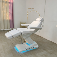 Lit de Soin et Massage Électrique de Luxe Moderne Blanc à 4 Moteurs pour Salon, Spa, Extension de Cils, Table Cosmétique et Fauteuil Beauté du Visage