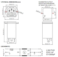Connecteur d'assurance 6A 125/250VAC C14 Prise de filtre EMI d'entrée avec porte-fusibles Type de vis pour équipement