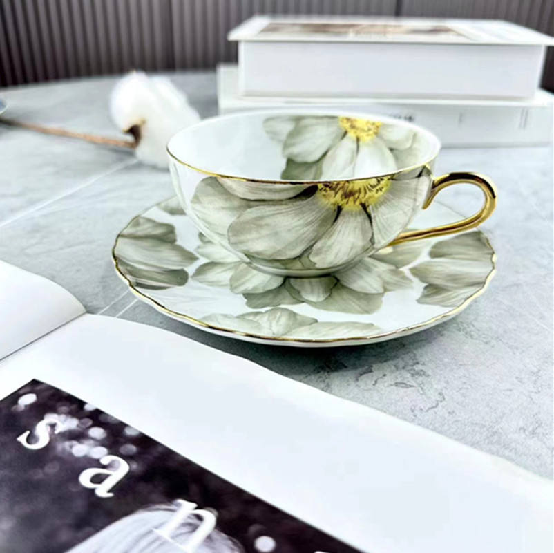 Grey J cups and plates