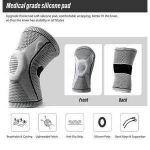 <span class=keywords><strong>Rodillera</strong></span> de compresión de silicona antideslizante con doble barra de resorte para dolor de rodilla, rotura de <span class=keywords><strong>menisco</strong></span>, artritis y tendinitis - Product Image 5