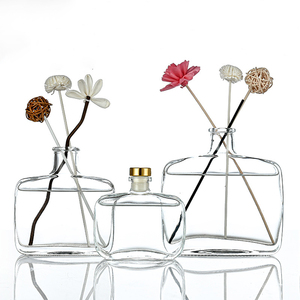 Luxury 100ml/200ml Square Glass Boston Water Bottles Set Empty Scented Candle Jars <strong>Diffuser</strong> Bottle <strong>Caps</strong> Fireless Fragrance - Product Image 5