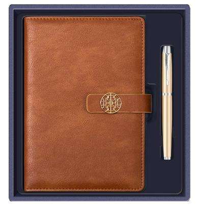 ปากกา+สมุด สีน้ำตาล