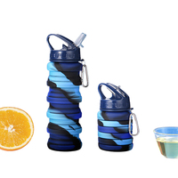 Bouteille d'Eau Pliable en Silicone de Qualité Alimentaire, Tasse Télescopique Multicolore, Gourde Rétractable pour Fitness, Voyage, Sports et Activités de Plein Air