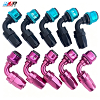 Raccords rapides en aluminium BJR AN6/AN8/AN10/AN12/AN16 roses, extrémités de tuyau pivotantes droites à connexion rapide pour pièces de système de carburant
