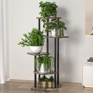 Étagère de rangement en métal pour plantes Étagère pour pots de fleurs à plusieurs niveaux Étagères de rangement pour cuisine et salle de bain à 4 niveaux Étagères pour étagères Organisateur - Product Image 4