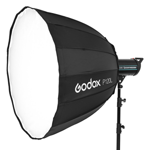 Réflecteur parabolique portable P120l de 120 cm de profondeur pour boîte à lumière, flash de studio, Speedlite, compatible Bowens, pour Profoto Elinchrom - Product Image 1
