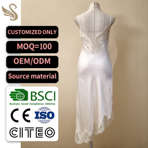Vestido de Diseño Personalizado para Mujer: Seda Fluida con Apliques de Encaje y Tirantes Finos - <span class=keywords><strong>Colección</strong></span> Boutique OEM - Product Image 2