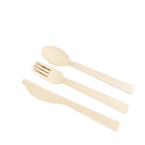 Nuovo Set di Posate Biodegradabili in Bambù, Include Coltello, Forchetta e Cucchiaio per Torte e Noodles - Ideale per il Ritorno a Scuola - Product Image 1