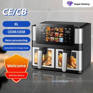 قلاية هوائية منزلية سعة 6 لتر من الفولاذ المقاوم للصدأ، أوتوماتيكية بالكامل، متعددة الوظائف، بسعة كبيرة ومرئية، تحكم باللمس، قوة 2000 واط - Product Image 2