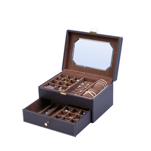 Popular Custom wooden Jewellery packaging storage leather box for sale