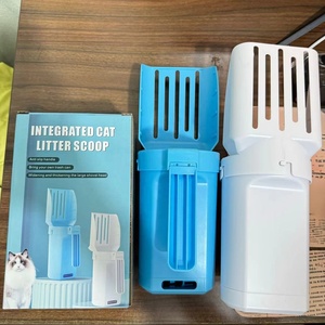 Pelle à litière pour chat en plastique écologique intégrée Outil <span class=keywords><strong>de</strong></span> cueillette <span class=keywords><strong>de</strong></span> toilette pour chat Pelle à fumier Artifact Élimination des déchets <span class=keywords><strong>de</strong></span> chat - Product Image 4