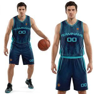 Ensemble de maillots de basket-ball respirants sublimés personnalisés, sans manches, col en V, uniforme en maille, adultes, unisexe, impression du nom de l'équipe - Product Image 1