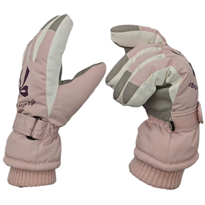Mitaines de ski d'hiver imperméables pour hommes et femmes Technologie d'écran tactile Doublures de gants en cuir personnalisable isolé Snowboard - Product Image 2