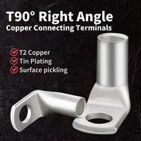 CNXI Heavy Duty T Série 90 Angle L Type 35/8 Anneau Terminal Pressé À Froid Automobile Électrique Étamé T2 Cuivre Sertissage Connexion