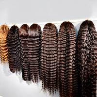 Perruque frontale en dentelle HD en cheveux indiens bruts, 100% sans colle, en cheveux humains vierges avec cuticules alignées, perruque complète en dentelle pour femmes noires