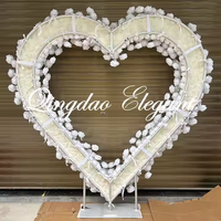 Arche florale de mariage en forme de cœur EG-M066, rose et violette, toile de fond florale pour la Saint-Valentin, décoration de scène pour demande en mariage, vente en gros pour événements